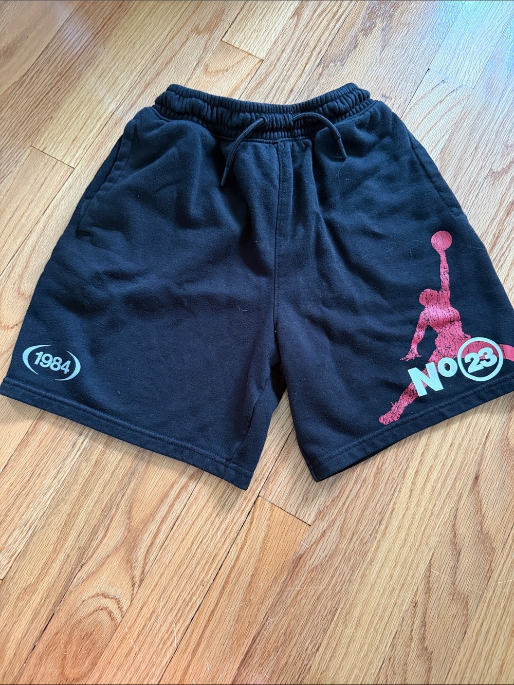 Kids Jordan Black Short with Red Graphic Size M